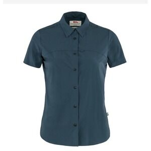 Fjallraven HIGH COAST LITE SHIRT SS Women's Size XL Regular Fit Navy Blue